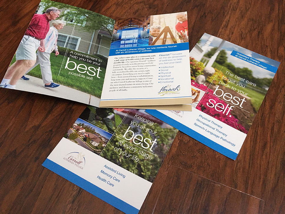 Carroll Lutheran Village health care, outpatient therapy and overview brochures