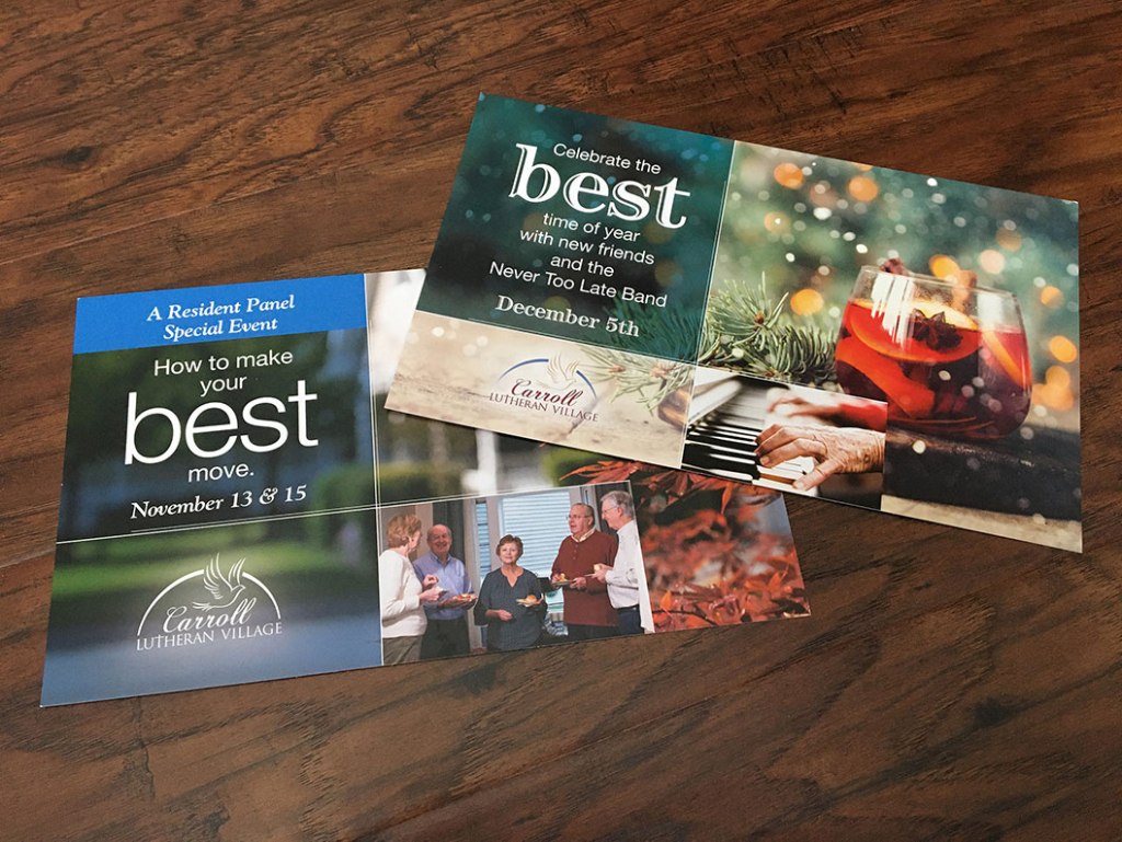 Two Carroll Lutheran Village postcards