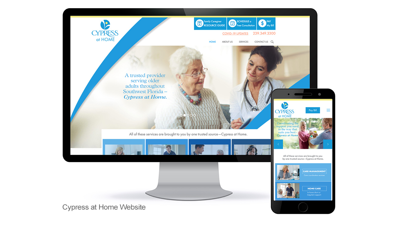 Cypress at Home website homepage on laptop and mobile